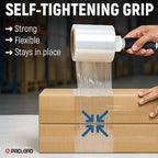5" x 1000’ Industrial Strength Stretch Wrap, Ready to Use Pack of 4 Mini Rolls with one Handle, Clear Plastic Film, 80 Gauge Thick, 500% Elongation – Heavy-Duty Shrink Wrap for Moving, Packing