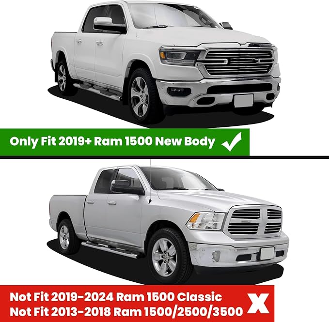 LASFIT Tailgate Mat 2019-2025 2026 for Ram 1500 Standard Tailgate&Power Tailgate-Release(NOT for Classic/Multifunction/Power Tailgate) All Weather TPE Tailgate Protector Liner Replacement Accessories