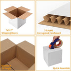 PETAFLOP 7x7x7 Shipping Boxes Set of 25, Small White Cardboard Mailer Box for Packing, Mailing, Business,DIY