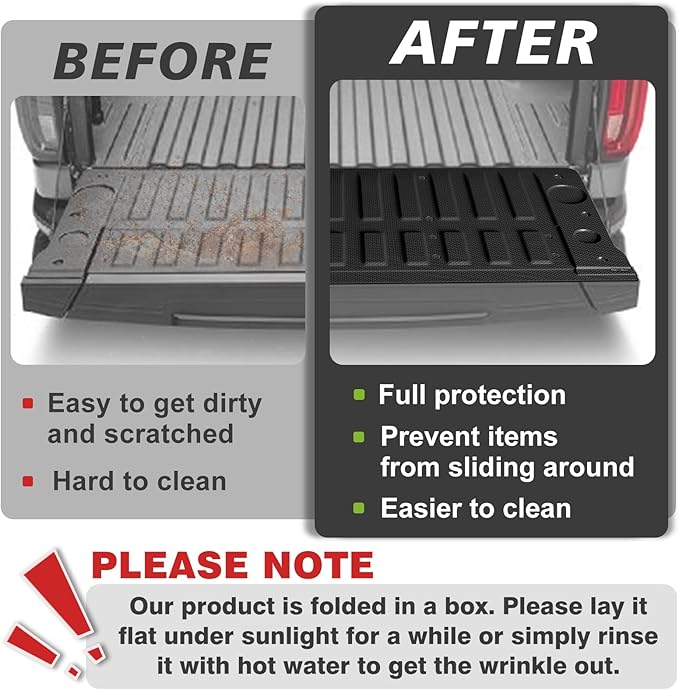 TripleAliners Tailgate Mat for 2019-2025 2026 Chevy Silverado & GMC Sierra 1500 Multipro Tailgate Accessories Liner Protector All Weather TPE Custom Fit (Won't Fit Standard Tailgate/Drop-in Liners)
