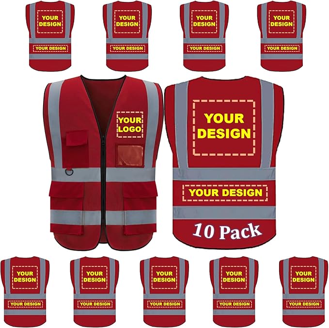 BeautyWill Custom Logo Safety Vest Class2 High Visibility Reflective Vest Breathable Construction Vest