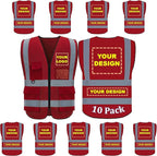 BeautyWill Custom Logo Safety Vest Class2 High Visibility Reflective Vest Breathable Construction Vest