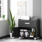 Metal Garage Storage Cabinet with Wheels, Lockable Rolling Tool Chest with Wheels, Tool Cabinet on Wheels, Metal Rolling Utility Cabinet for Home, Office, Garage and Workshop, Black