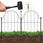 Garden Fence, 22 in(H) x 10.83 ft(L) Arched Rustproof Metal No Dig Fence Garden Fence Border, Ground Stake Animal Barrier Fence for Rabbit Dog, Outdoor Decor for Yard & Patio