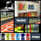 YOWESHOP High Reflective Visibility Safety Vest with Pockets and Zipper Custom Your Logo Safety Workwear