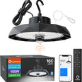 Lumary Smart UFO LED High Bay Light Motion Sensor 100W via Hub, Compatible with Alexa Google, Bluetooth Hanging Shop Lights for Garage w/Remote, 16000Lm Brightness Dimmable 1-100%, 5000K for Workshop