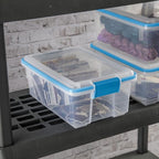 Sterilite 6-Pack Gasket Box, Weather-Resistant Storage Bins with Latching Lids, 12 Quart - Heavy-Duty Organizing Containers for Closet, Bathroom, and Office