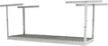 MonsterRax Overhead Garage Storage Rack 2 x 6 Ceiling Rack for Garage Shelving, Organization, & Storage, Adjustable Hanging Storage for Bikes, Equipment & Bins (White, 18"- 33" Ceiling Drop)