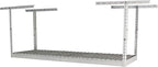 MonsterRax Overhead Garage Storage Rack 2 x 6 Ceiling Rack for Garage Shelving, Organization, & Storage, Adjustable Hanging Storage for Bikes, Equipment & Bins (White, 18"- 33" Ceiling Drop)