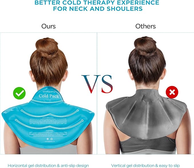 Comfytemp Ice Pack for Neck Shoulders Pain Relief, FSA Approved HSA, Resuable Large Gel Shoulder Cooling Wrap for Upper Back, Cold Compress Physical Therapy for Cervical Injuries, Men Women Gift