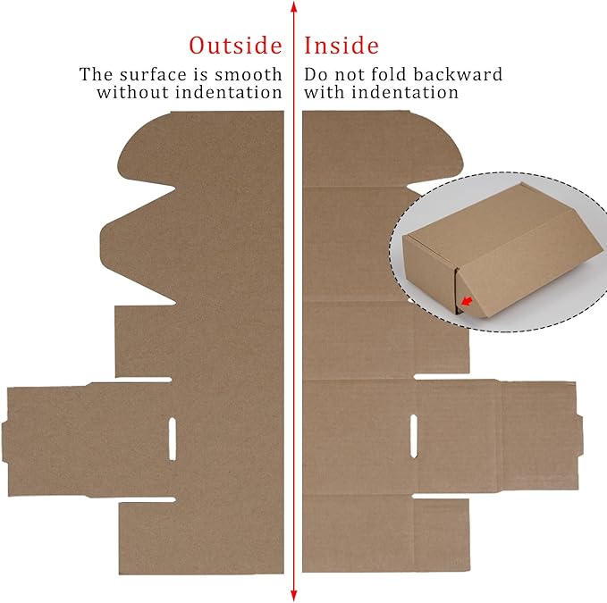 50 Pack 6.5x3.2x2.2 Inches Small Shipping Boxes, Brown Corrugated Cardboard Boxes, Moving Mailing Packing Box