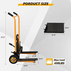 Manual Forklift Pallet Stakcer 43.3" Lift Height with Adjustable Forks and Fixed Legs Pallet Truck Dolly Stacker, 450 Lbs Capacity Hydraulic Material Lift for Supermarket, Warehouse, and Household