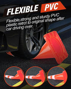 RoadHero 10 Pack Traffic Cones 28 Inch Safety Cones with Reflective Collar Orange Cones with Handle Plastic PVC Heavy Duty Cones for Parking Lot, Driving Training