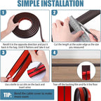 Floor Cord Covers for Wires 3.3FT Cable Hider Wire Cover Self Adhesive Cord Hider Floor for Offices, Homes, Workshops, Warehouses Cable Cavity 0.39" W x 0.27" H