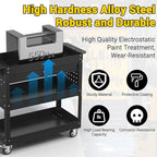 3 Tier Rolling Tool Cart on Wheels, 550 LBS Tool Cart with Drawers，Heavy Duty Utility Cart with Pegboard and Hooks，Mechanic Tool Storage Cart for Garage, Warehouse (Black)