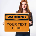 Custom Warning Sign, OSHA Sign, 18x24 Inches, 3M EGP Reflective .080 Aluminum, Fade Resistant, Indoor/Outdoor Use, Made in USA
