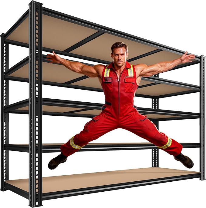 60" W Garage Shelving 72" H Metal Shelving 3500LBS Storage Shelves Heavy Duty 5 Tier Adjustable Shelving Unit for Storage Rack Pantry Shelf Commercial,60" W x 24" D x 72" H