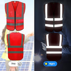 Reflective Safety Vest for Men Women with 5 Pockets and Zipper Front High Visibility Construction Vest Meets ANSI/ISEA Standards