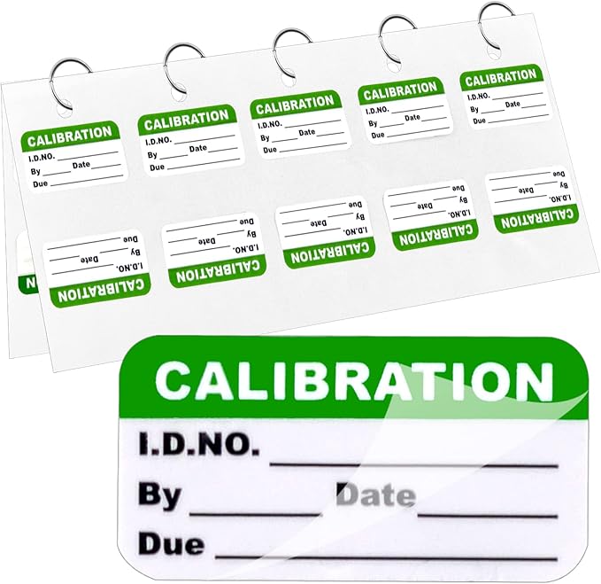 300 Pack 0.5" x 1" Self Laminating Calibration Labels with O Ring Stickers for NIST & ISO-9000 Calibrations, Inventory, Quality Control Organization