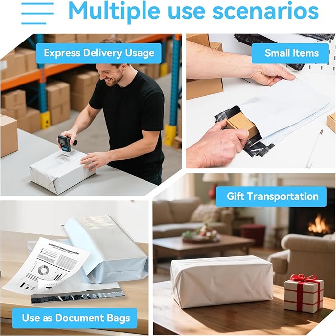 Poly Mailers 10x13 Inch 100PCS, 5 Layer Waterproof Self-Seal Shipping Bags for Clothes,Mailing,Books,Package, Strong Adhesive Tear-proof Mailers Bags Poly Envelopes for Small Business
