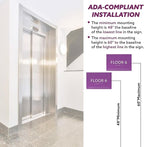 6" X4" Floor 6 Sign - ADA Compliant Tactile Graphics Grade 2 Braille Text | Wall Mount Plastic Directional Assistance, Floor Number Sign for Office, Schools, Hospitals, Apartments