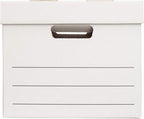 Amazon Basics Medium Duty Storage/Filing Boxes With Lid and Handles, Legal/Letter Size, 12-Pack, White, 16.2" L x 12.5" W x 10.5" H