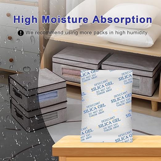 Desiccant Packs for Storage, 75 Packs 20 Gram Silica Gel Packets for Moisture Control, Food Grade Moisture Absorbers with Color Indicating, Desiccant Packs for Foods, Electronics, Jewelry, Safe