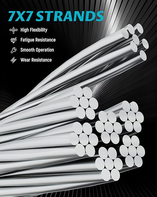 Lichamp 1000FT 1/8" Stainless Steel Wire Rope Cable, Aircraft 316 SS Braided Steel Wire Thin Metal Cable Hardware for Deck Railing Handrail Safety System, SSC1000