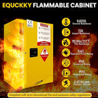 Flammable Storage Cabinet 34"x34"x65", 90 Gallon Chemical Safety Cabinet with Adjustable Shelf, Thickened Galvanized Steel Fireproof Cabinet for Flammable Liquids, Free Returns(35"x26"x21")