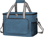 iknoe Large Cooler Bag Collapsible, 24L Insulated Bags, Leakproof Lunch Cooler Tote with Multi-Pockets for Adult Insulated Thermal Bag for Beach, Picnic, Office Work, Navy Blue 36-Can