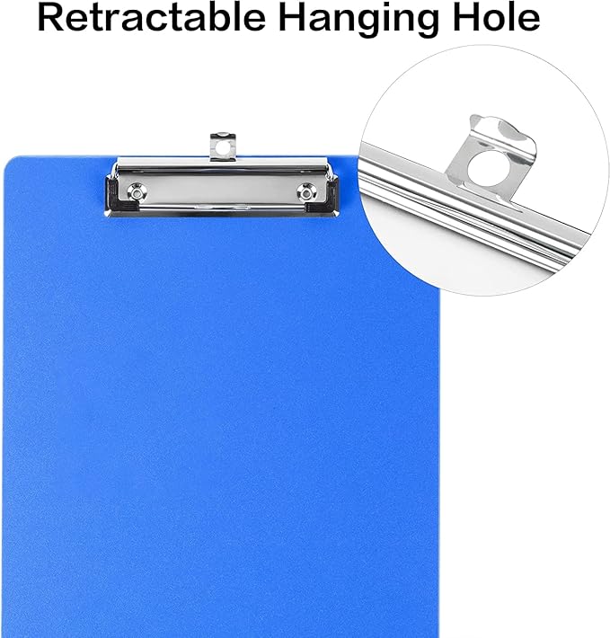 Plastic Clipboards, 6 Packs A4 Size Clip Boards, Paper Clips, Nursing Clipboard, Paper Clip Holder, Writing Board, Document Holder