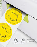2 Inch Yellow Round Thermal Labels,600 Labels/Roll,Self-Adhesive Circle Inventory Stickers, Multi-Purpose Round Roll Thermal Printing Stickers for Business and Domestic Use