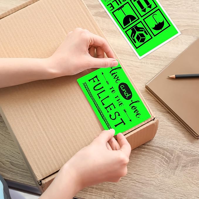 3x5 Inch Thermal Label Stickers,300Pcs Waterproof Rectangle Labels for Storage Bins,Moving Boxes,Address & Inventory Organization,Small Business Labeling,Fluorescent Green
