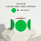 2 Inch Green Circle Stickers 500 Pcs,Permanent Color Coding Dots for Office,Home Organization, File Classification,Multipurpose Labels