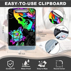 Clipboard with Storage,Heavy Duty Plastic Storage Clipboard with Low Profile Clip,Teacher Must Haves,Office Supplies,Colorful Skull Rose Flower