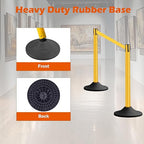 6 Pack Yellow Crowd Control Stanchions with 10FT Belts and Rubber Base, Queue Barrier Posts for Events, Stores, and Public Safety