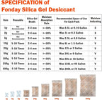 20g x 100 Packs Fonday Rechargeable Silica Gel Desiccant Packets Food Grade Fast Reactivate Desiccant Bags Moisture Indicating Orange to Green for Food Storage, Electronics, 3D Filament & Safes