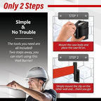 DuraSteel Wall Mount Crowd Control Retractable Belt Barrier - 9.2 Ft Red Retractables Barrier Belt w/ABS Casing, Do Not Enter Crowd Control Barriers Line Divider NOT Stanchions with Retractable Belts