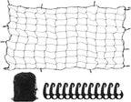 6' x 5' Heavy Duty Bungee Cargo Net Stretches to 12' x 10' -Latex Truck Bed Mesh with 12Pcs Free Adjustable Hooks for The Secure Carrying on Roof Luggage Rack,Cargo Carrier and Pickup Truck Bed