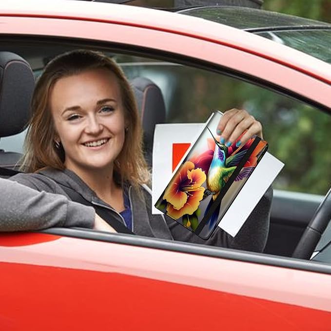 Car Registration & Insurance Holder, Leather Glove Box Organizer, Unisex, Multicolor, Patterned, CADDY, 6 Compartments, 5.1 inches