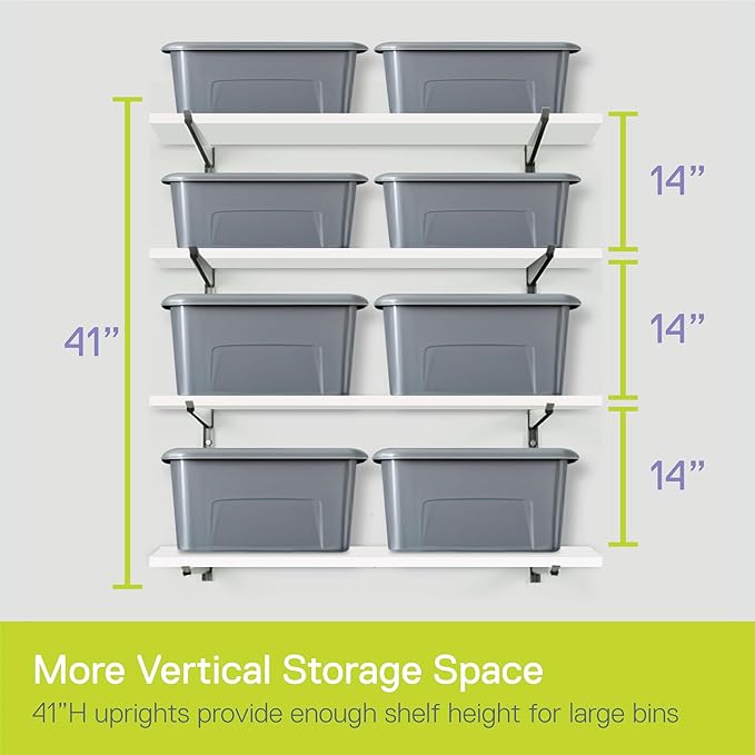 Heavy Duty 4-Tier Lumber Storage Rack by Delta Cycle, Holds Up To 640 lbs - Wood Storage Rack With Fully Adjustable Arms - Steel Construction Storage Solution For Garage, Basement & Pantry