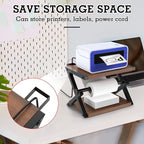 Alyoen Label Holder for Rolls and Fan-Fold Labels, Thermal Shipping Label Holder for Thermal Printer, Desktop Label Printer Accessory Supplies for Home, Office, Small Business (Black + Gray)
