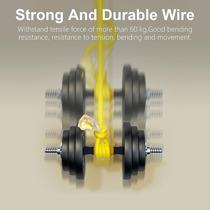 HUANCHAIN 300 ft 14/3 Gauge Heavy Duty Outdoor Extension Cord Waterproof with Lighted, Flexible Cold Weather 3 Prong Electric Cord Outside, 13A 1625W 125V 14AWG SJTW, Yellow, ETL Listed