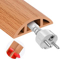MYFAMIREA 5FT Floor Cord Cover for Wire Self Adhesive Cable Cavity Management PVC Extension Cord Hider Power Floor Wire Protector Cover Prevent Cable Trip for Office Home Outdoor (Brown Wood, 1.97'')