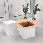 Hoikwo 8x8x8 Shipping Boxes Set of 25, White Corrugated Cardboard Box for Small Business for Packaging Mailing