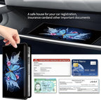 Premium Car Registration and Insurance Card Holder, Cute PU Leather Car Document Holder, Vehicle Glove Box Car Organizer with Magnetic Closure for Driver License, Cards Retro Blue Butterfly