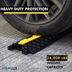 Kable Kontrol Atlas Heavy Duty Cable Protector Ramp - 1 Channel Bulk Wholesale Pallet - 50 Pcs - 39" Long Black & Yellow - 24,000 Lbs Capacity - Rubber Speed Bump Wire Protector Cord Cover - CP9896