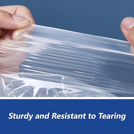 iMailer - 100 Count - 6" x 9" Small Clear Poly Bags with Suffocation Warning Self Seal 1.6 Mil for Clothing, Bakery, Gifts - Resealable Adhesive, Not Strong