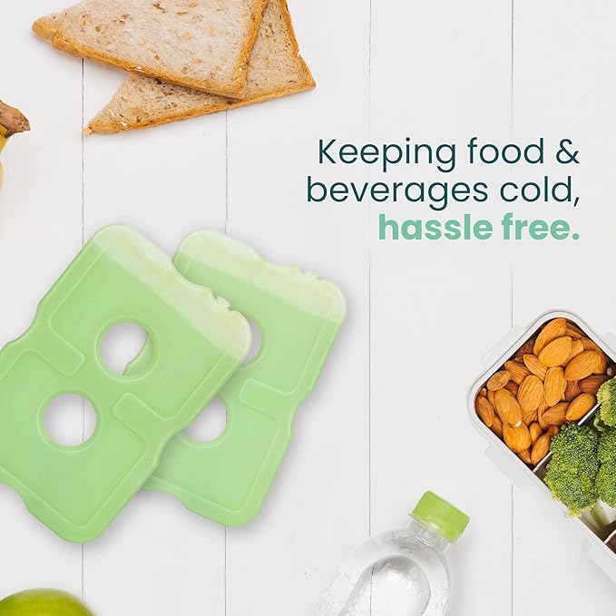 Healthy Packers Reusable Ice Packs for Lunch Boxes - Long Lasting Slim Freezer Packs, Thin Non-Toxic BPA-Free Hard Gel Ice Blocks for Coolers, Kids & Adults Lunch Bags, Travel, Camping, Food Storage