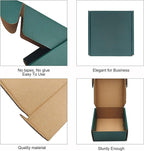 25 Pack Corrugated Packaging Box Mailers Shipping, Green Recyclable Cardboard Small Gift Mailer Boxes for Shipping Packaging Craft Gifts Giving Products (4x4x2 inch, Green)
